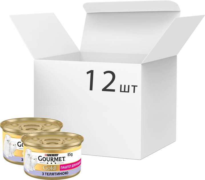 Упаковка влажного корма для котят Purina Gourmet Gold Паштет с телятиной 12 шт по 85 г (7613036330602) - изображение 1