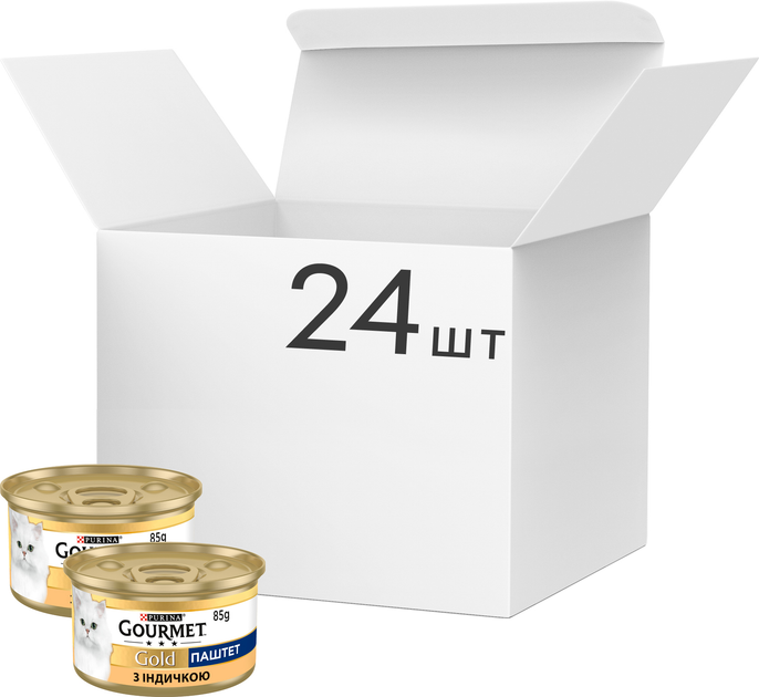 Упаковка влажного корма для кошек Purina Gourmet Gold Паштет с индейкой 24 шт по 85 г (7613031381005) - изображение 1