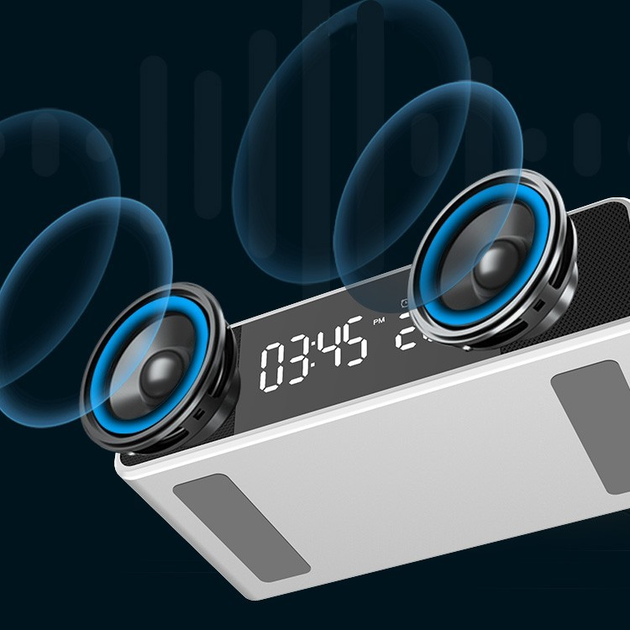 Беспроводная зарядка с LED часами и Bluetooth-колонкой QINETIQ 2500 ...