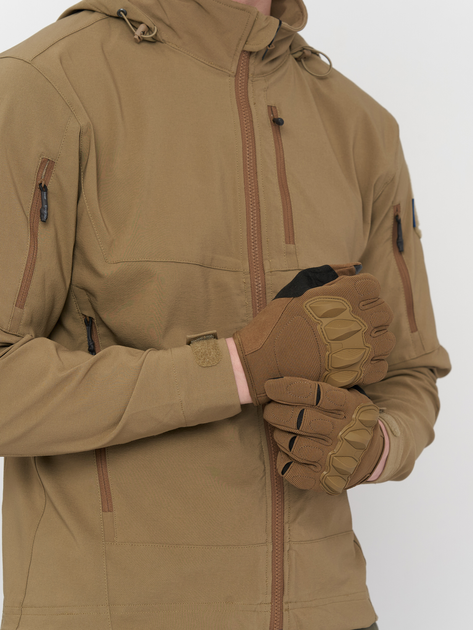 Тактические военные перчатки UAD Atlant полнопалые сенсорные c защитой Койот L (UAD0017L) - изображение 2