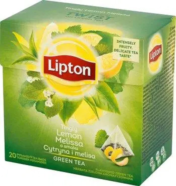 Zielona herbata Lipton Lemon Melissa 20 torebek (8718114888941) - obraz 1