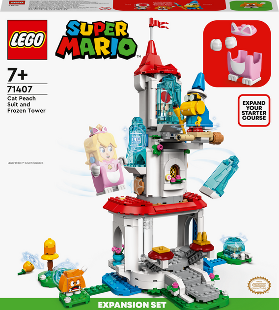 Zestaw klocków LEGO Super Mario Cat Peach i lodowa wieża — zestaw rozszerzający 494 elementy (71407) - obraz 1