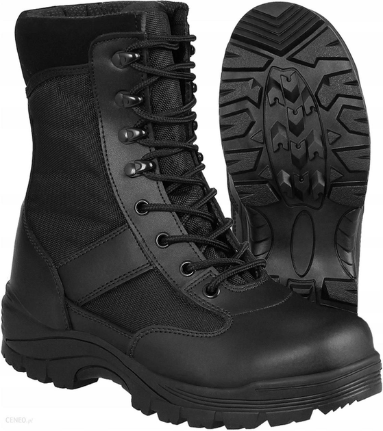 Мужские ботинки обувь для армии и служебных нужд высокая прочность и комфорт максимальная защита долговечность MIL-TEC SECURITY Черный 42 размер - изображение 1