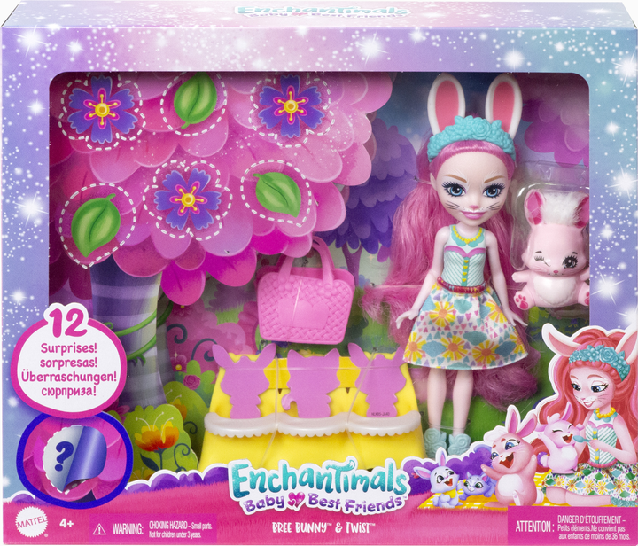 Lalka Enchantimals Baby Friends Królik Bree i Twist (HLK85) - obraz 2