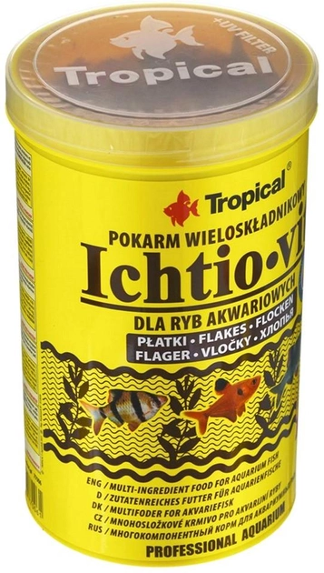 Tropical Ichtio-vit pokarm w płatkach dla rybek akwariowych 1L (5900469770061) - obraz 1