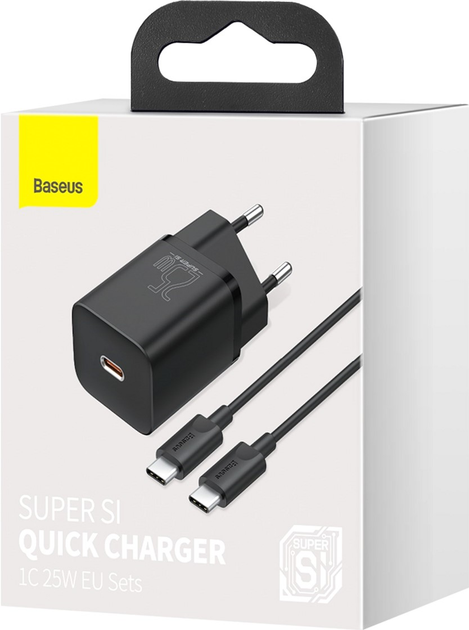 Зарядное устройство Baseus Super Silicone PD Charger 25W (1Type-C) + With Cable Type-C to Type-C 3A (1 м) (TZCCSUP-L01) - зображення 8