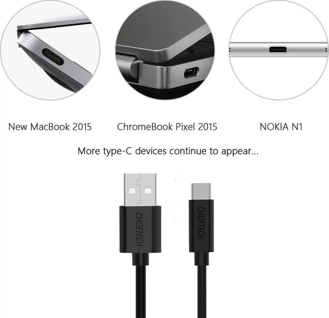 Кабель CHOETECH USB 2.0 (AC0002) - Фото 6 Кабель CHOETECH USB 2.0 (AC0002) - зображення 6