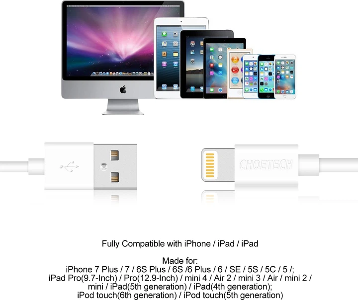 Kabel Choetech MFI USB 2.0 (IP0027-WH) - obraz 7