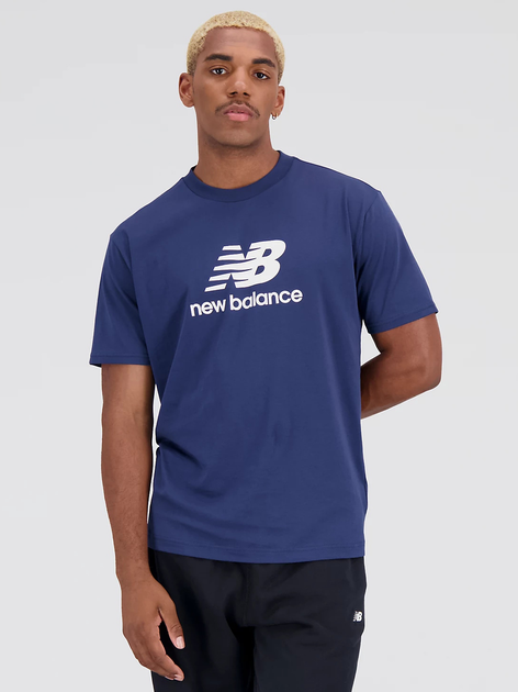 Футболка New Balance Essentials Stacked Logo MT31541NNY S Синяя ...