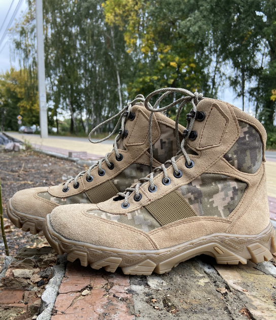 Берці короткі полегшені, взуття для військових KROK BU01, 45 розмір, хакі, 01.45 - зображення 1
