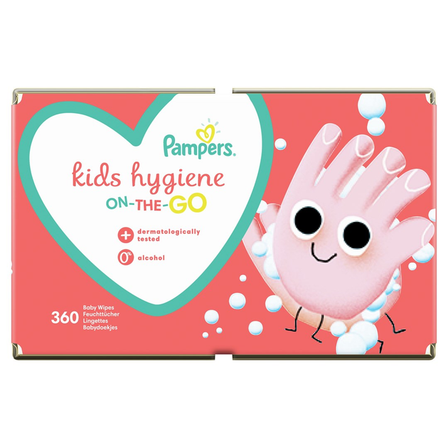 Chusteczki dla niemowląt Pampers Kids Hygiene On-the-go 9x40 szt. (8006540222218) - obraz 1