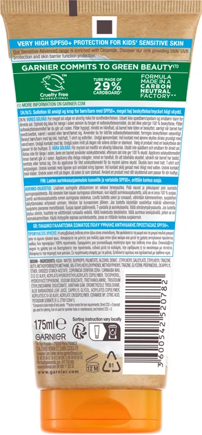 Сонцезахисне молочко для дітей Garnier Ambre Solaire SPF50+ 175 мл (3600542520782) - зображення 2
