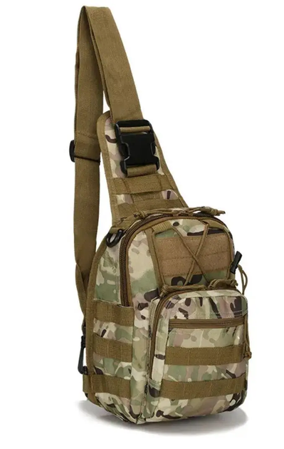 Тактическая сумка-слинг Molle Tactical Sling Bag через плечо нагрудная мультикам - изображение 1