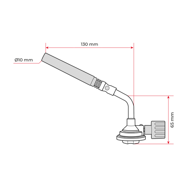 Пальник газовий, регулятор, сопло D=10 мм INTERTOOL GB-0024 - зображення 6