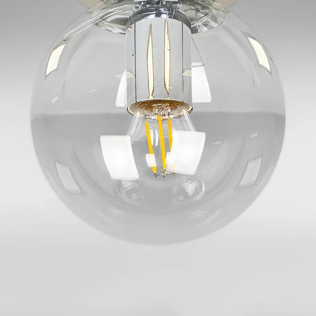 Люстра стельова лофт Light House LS-18638F-1 CR+CL хром, прозорий плафон - зображення 2