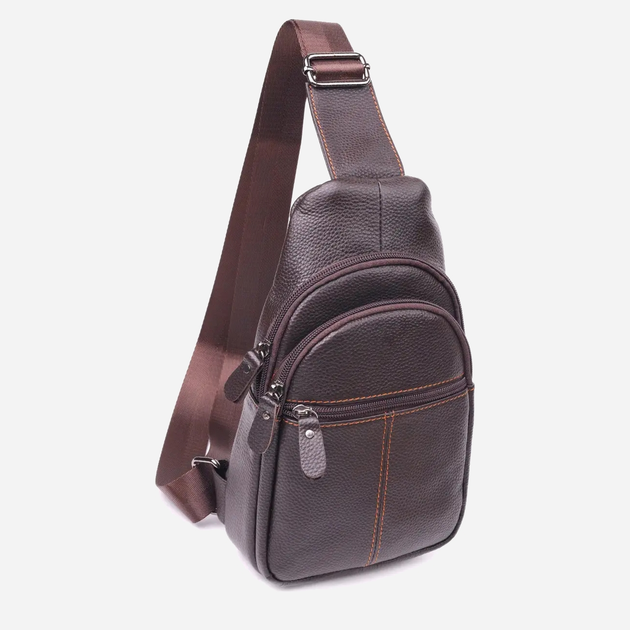 Сумка-слинг мужская кожаная Vintage 21308 Коричневая (leather-21308 ...