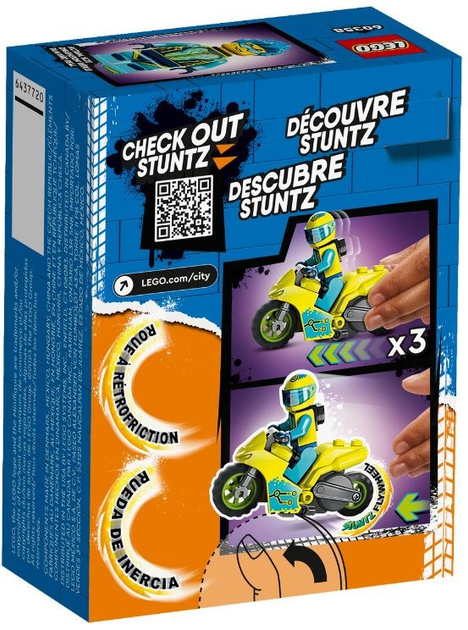 Zestaw klocków LEGO City Cybermotocykl kaskaderski 13 elementów (60358) - obraz 6