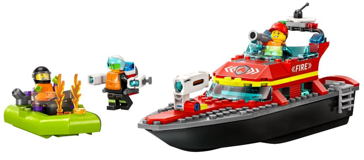 Конструктор LEGO City Човен пожежної бригади 144 деталі (60373) - зображення 2