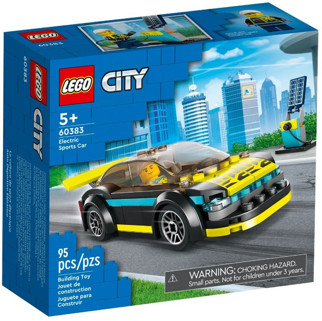 Zestaw klocków LEGO City Elektryczny samochód sportowy 95 elementów (60383) - obraz 1