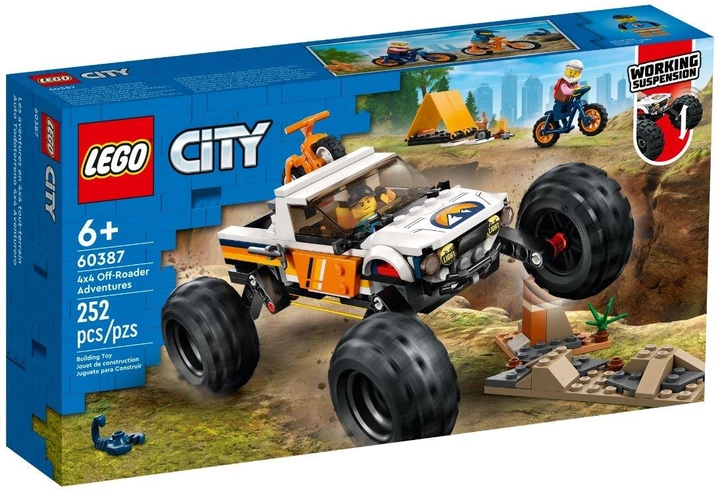 Zestaw klocków LEGO City Przygody samochodem terenowym z napędem 4x4 252 elementy (60387) - obraz 1