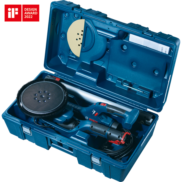 Вакуумная шлифовальная машина (жираф) по гипсокартону Bosch Professional GTR 550, 550 Вт, 1.1-2.3 м, Constant speed, набор тарелок и шлиф.кругов, чемодан (06017D4020) - изображение 13