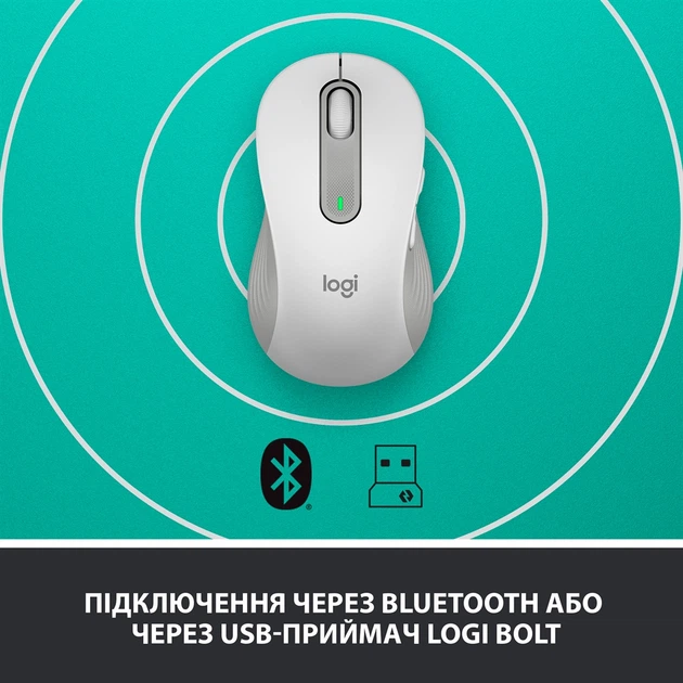 Мишка бездротовий Logitech Signature M650 L LEFT (910-006240) Off-White USB - зображення 7