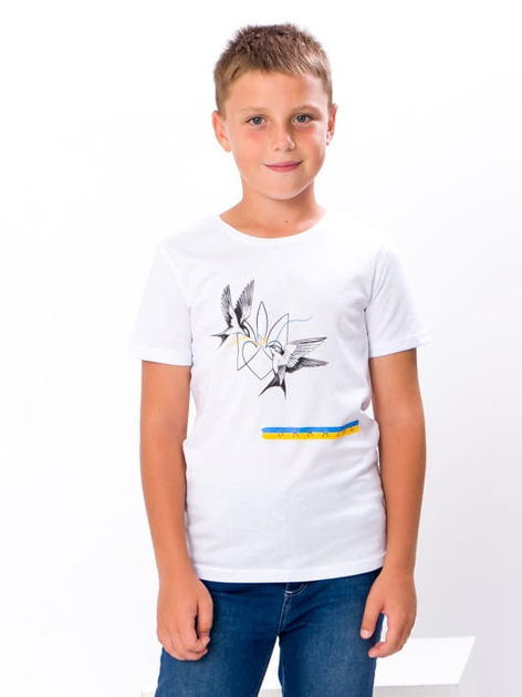 Подростковая футболка для мальчика Носи своє 6021-У 146 см Белая с ...