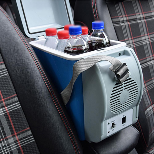 Автомобильный холодильник портативный от прикуривателя Box Cooler Car Freezer 7.5 л с режимом подогрева и ремнём для переноски Голубой - изображение 3