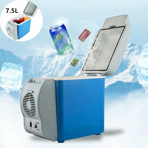 Автомобильный холодильник портативный от прикуривателя Box Cooler Car Freezer 7.5 л с режимом подогрева и ремнём для переноски Голубой - изображение 6