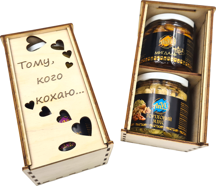 Подарунковий медовий набір Anvi honey (Горіховий мікс+Мігдаль) - Фото 1 Подарунковий медовий набір Anvi honey (Горіховий мікс+Мігдаль) - изображение 1