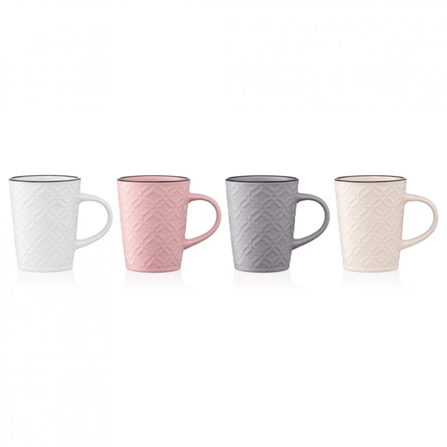 Чашка Ardesto Relief 320 мл Pink (AR3474P) - Фото 7 Чашка Ardesto Relief 320 мл Pink (AR3474P) - изображение 7
