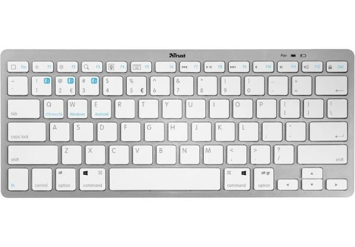 Клавіатура Trust Nado Bluetooth White (23746) - Фото 1 Клавіатура Trust Nado Bluetooth White (23746) - зображення 1