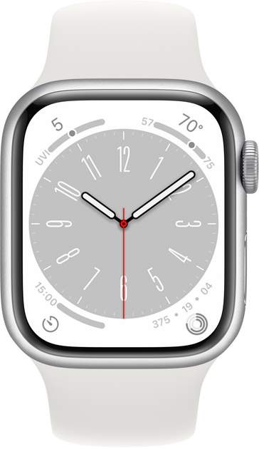 Смарт-годинник Apple Watch Series 8 GPS + Cellular 41mm Silver Aluminium Case with White Sport Band (MP4A3) - зображення 2