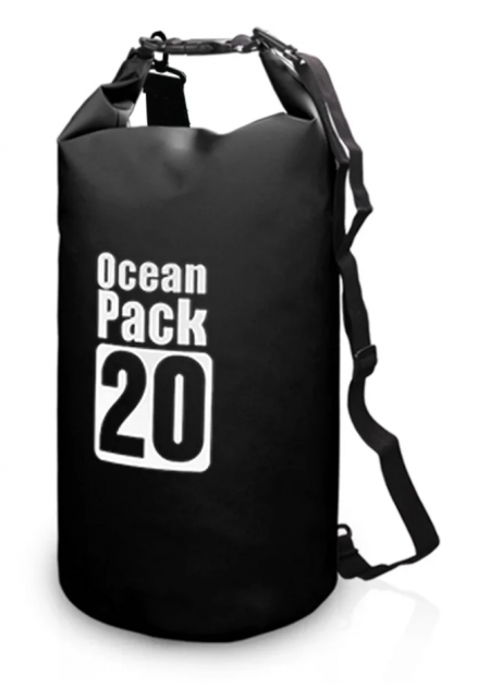 Водонепроникна сумка рюкзак гермомешок з шлейкой на плече Ocean Pack 20 л Black (HbP5821519) - Фото 4 Водонепроникна сумка рюкзак гермомешок з шлейкой на плече Ocean Pack 20 л Black (HbP5821519) - зображення 4