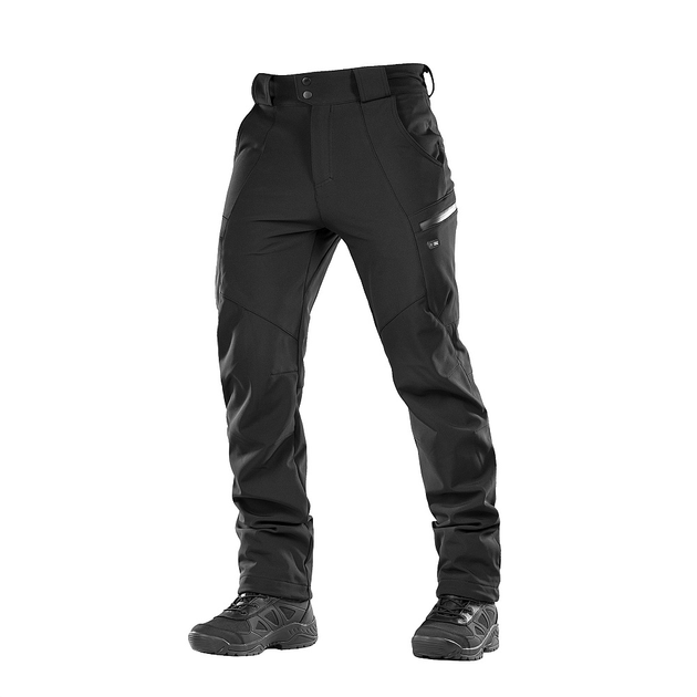 Штаны военные тактические Soft Shell M-Tac Winter Black, зимние штаны для военных для полиции L (OPT-24011) - изображение 2