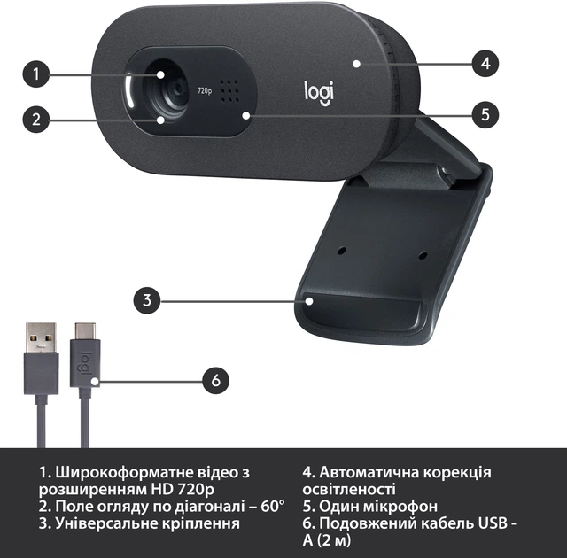Веб-камера Logitech C505 HD (960-001364) – фото, отзывы