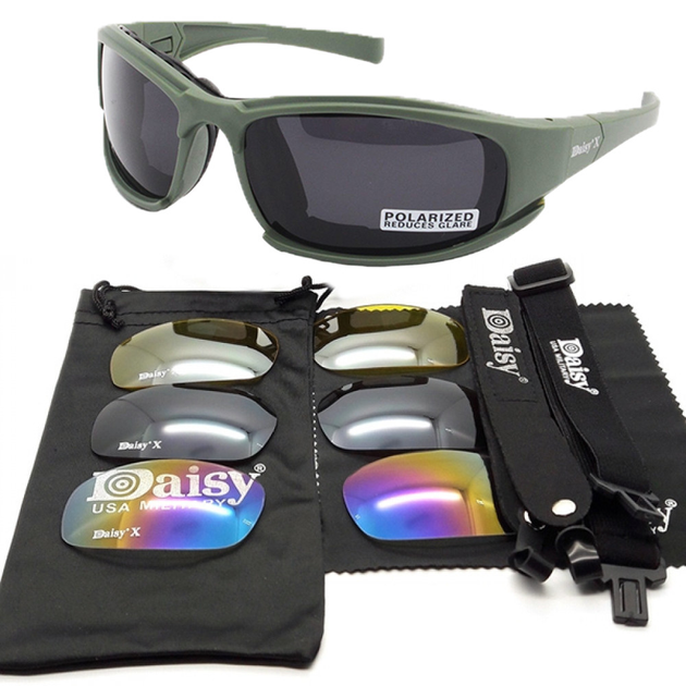 Тактические защитные очки Daisy X7 олива для военных - изображение 1