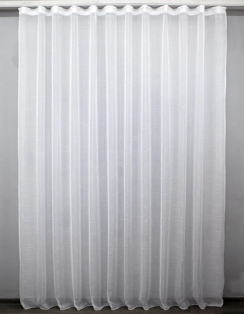 Акція на Тюль VR-Textil Льон колекція Івонна Колір білий зі сріблястим вкрапленням 3х2.7м (43-046T) від Rozetka