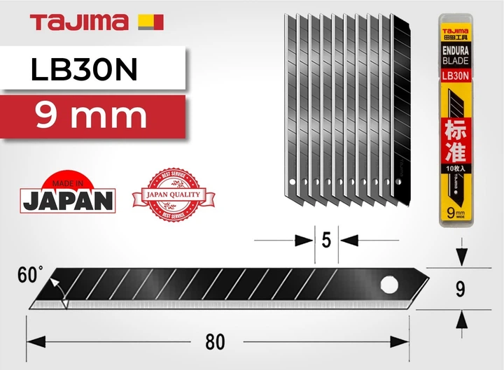 Лезвия сегментные TAJIMA LB30N ультра прочное 9 мм серые 10 шт 1102-0198 - изображение 2