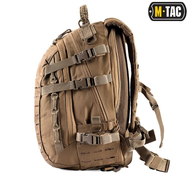 Рюкзак тактический военный M-Tac Mission Pack Laser Cut Coyote, Штурмовой рюкзак для военных ВСУ 27 л TR_1170 - изображение 2