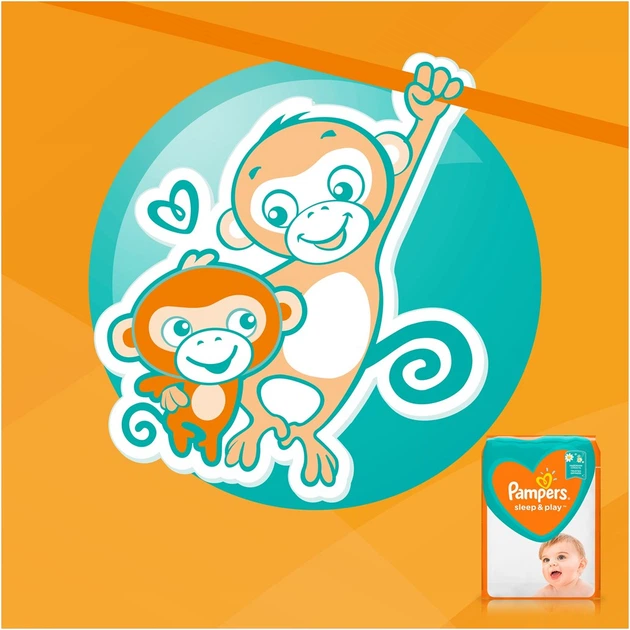 Pieluchy Pampers Sleep & Play Rozmiar 4 9-14 kg 50 szt (8001090669056) - Zdjęcie 2 Pieluchy Pampers Sleep & Play Rozmiar 4 9-14 kg 50 szt (8001090669056) - obraz 2