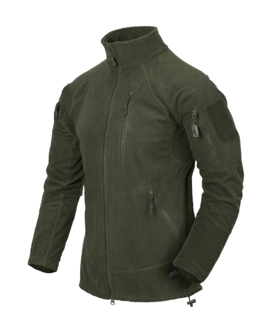 Кофта Alpha Tactical Jacket - Grid Fleece Helikon-Tex Olive Green 2XL Тактична чоловіча - зображення 1