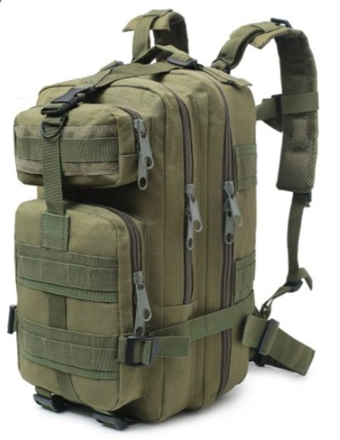 Рюкзак туристичний ранець сумка для виживання Оливковий 35 л Alop дволямковий із системою безлічі практичних кишень і відділень для походів - зображення 1