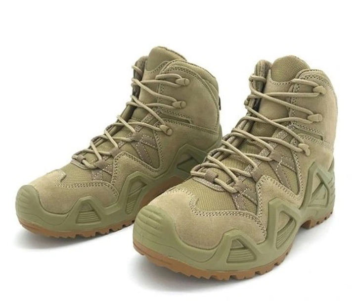 Водонепроницаемые кожаные мужские ботинки профессиональная армейская обувь для сложных условий максимальная защита и комфорт Хаки 45 размер (Alop) - изображение 1