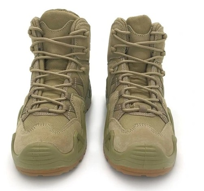 Водонепроницаемые кожаные мужские ботинки профессиональная армейская обувь для сложных условий максимальная защита и комфорт Хаки 45 размер (Alop) - изображение 2