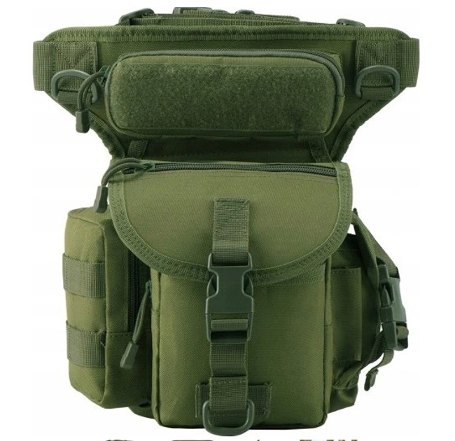 Чоловіча сумка органайзер підсумок на ногу плечі Зелений (Alop) максимальна функціональність і комфорт надійне зберігання спорядження зручність і практичність - зображення 2