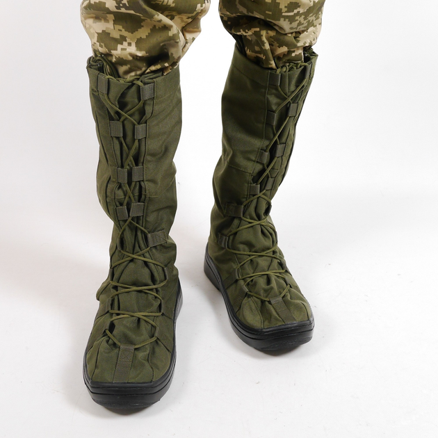 Тактичні Гамаші, Розмір XL(46-48) Бахіли Утеплені Військові для Взуття Дощові для Захисту Хакі - зображення 2
