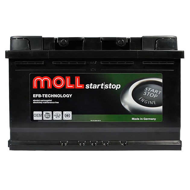 Moll EFB start/stop starter battery, 12 V, car battery (minor EFB 82070) :  : Automotive