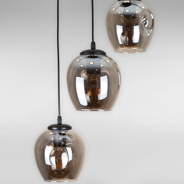 Люстра подвесная Лофт Light House LS-17191F-3 BK+BK (300) черная ...