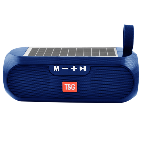 Портативна колонка TG182, Bluetooth, радіо, Power Bank, speakerphone, сонячна панель, синій - зображення 3